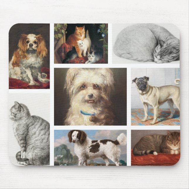 Tapis De Souris Chien Chat Animaux 8 Portrait Photo Gardien de col (Devant)