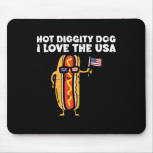 Tapis De Souris Chien Chaud du 4 Juillet Hot Diggity Dog Femmes Pa