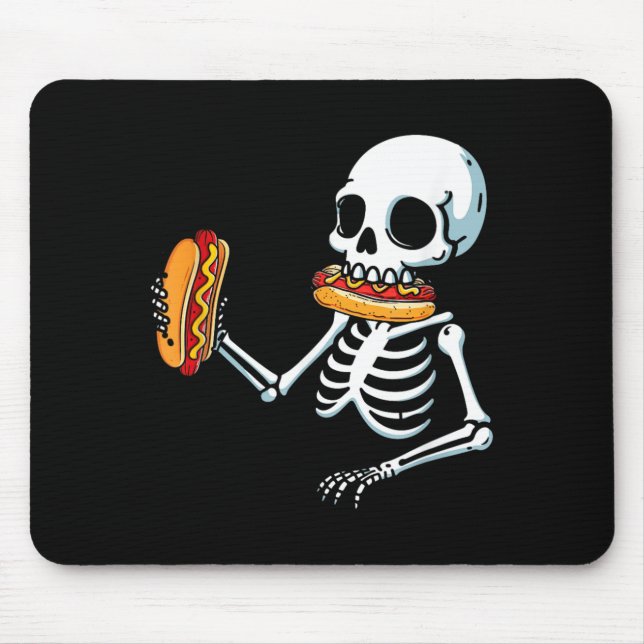Tapis De Souris Chien chaud squelette Halloween (Devant)