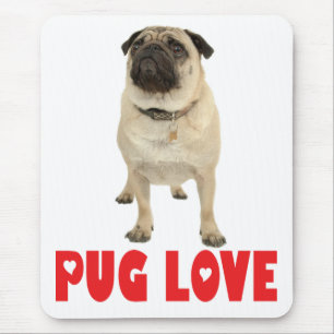 Tapis de souris Chien chiot Carlin Rouge Amour Coe