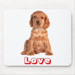 Tapis de souris Chien chiot Cocker Spaniel Amour