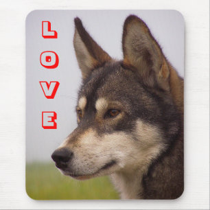 Tapis de souris Chien chiot Husky sibérien