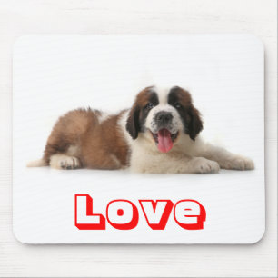 Tapis de souris Chien chiot Saint Bernard d'amour
