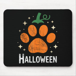Tapis De Souris Chien Citrouille Chat Empreinte de Patte Halloween