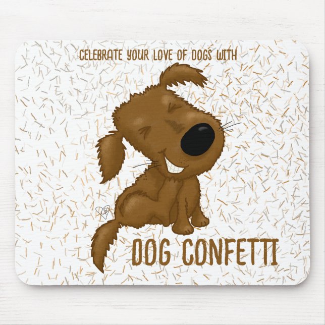 Tapis De Souris Chien Confetti Chedding Chien (Devant)