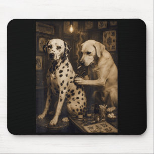 Tapis De Souris Chien Dalmatien Vintage Fumant Artiste Tatouage Dr