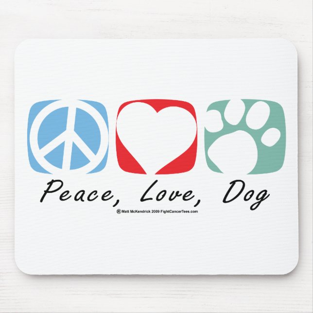 Tapis De Souris Chien d'amour de paix (Devant)