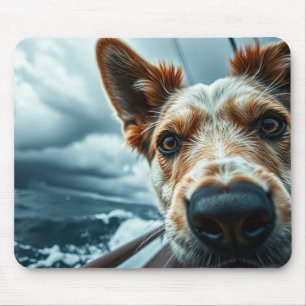 Tapis De Souris Chien dans le lit d'un camping-car