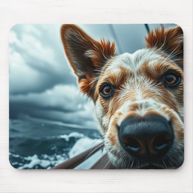Tapis De Souris Chien dans le lit d'un camping-car (Devant)
