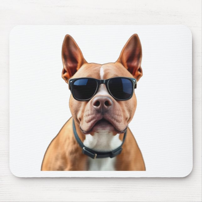 Tapis De Souris Chien dans les lunettes de soleil Mousepad (Devant)