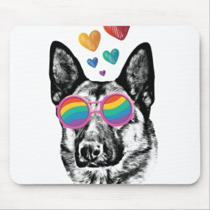 Tapis De Souris Chien de berger allemand avec la Saint-Valentin co