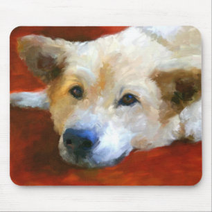 Tapis De Souris Chien de berger allemand blanc Mousepad