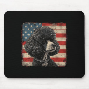 Tapis De Souris Chien de caniche Patriot Américain Fête de l'Indép