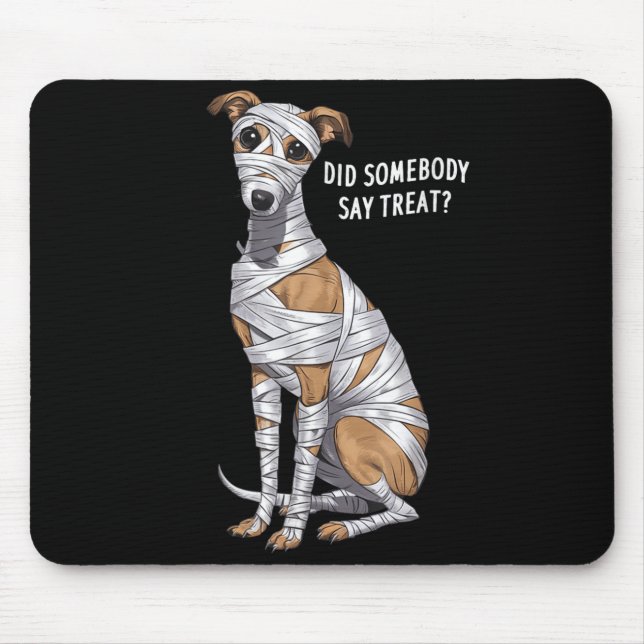 Tapis De Souris Chien de Halloween Mummy Whippet (Devant)