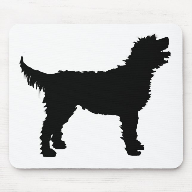 Tapis De Souris Chien de Labradoodle (dans le noir) (Devant)