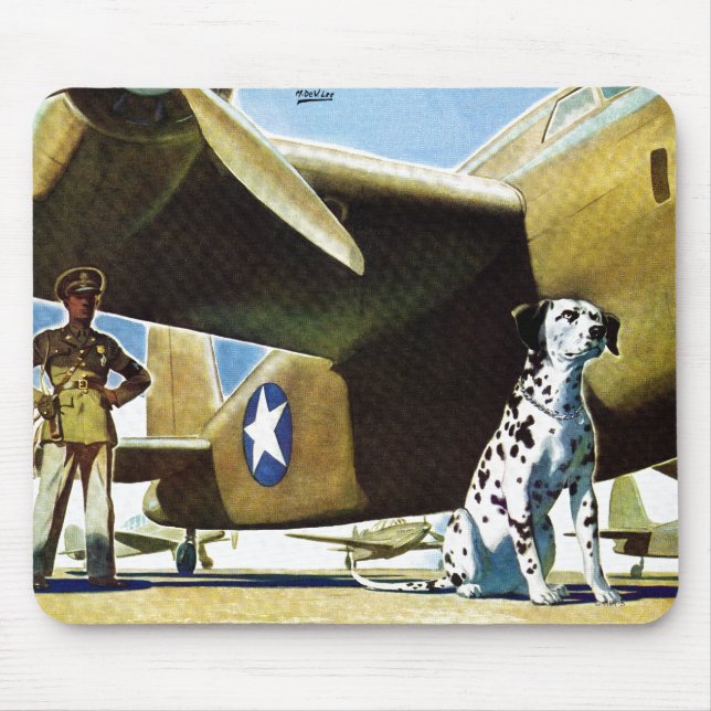 Tapis De Souris Chien de l'armée (Devant)