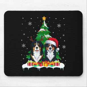 Tapis De Souris Chien de Montagne Bernese Feux d'arbre de Noël Pèr