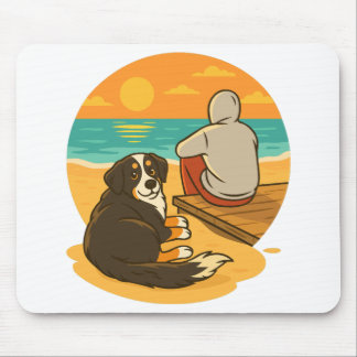 Tapis De Souris Chien de montagne bernois Compagnon de plage au co