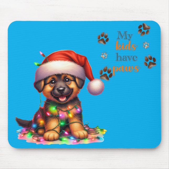 Tapis de souris chien de Noël  (Devant)