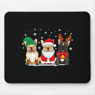 Tapis De Souris Chien de Noël Bouledogue Français Amateur de Chien