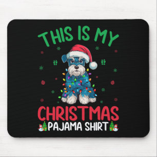Tapis De Souris Chien de Père Noël miniature de l'arbre de Noël la