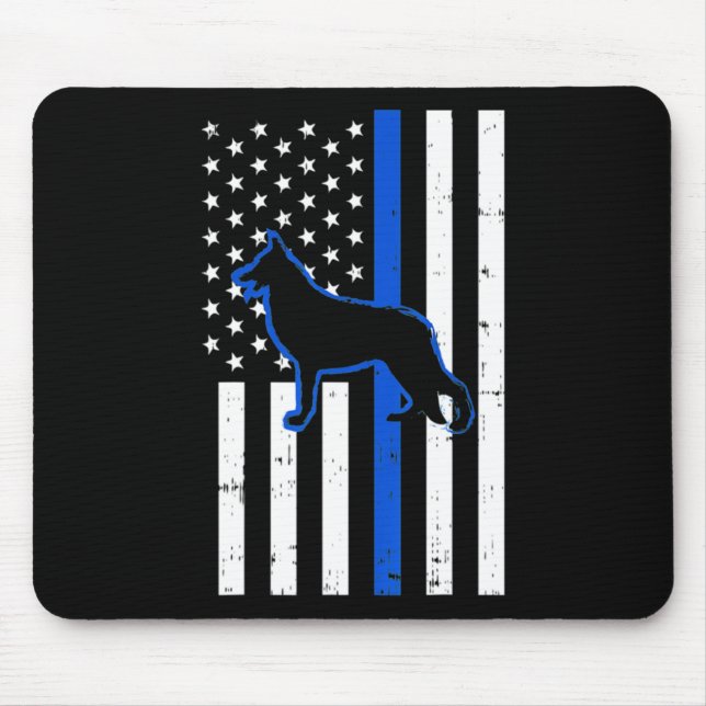 Tapis De Souris Chien de police berger allemand K9 Patriotique (Devant)