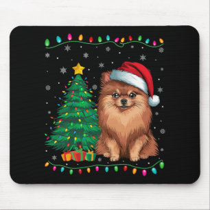 Tapis De Souris Chien de Poméranie Santa Hat Hommes Femmes Jeu de
