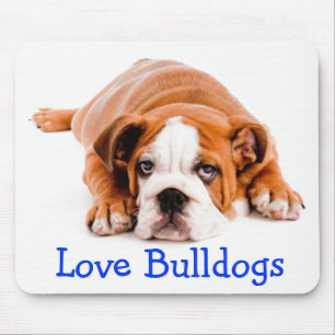 Tapis De Souris Chien de race Bouledogue Anglais Brun et Blanc