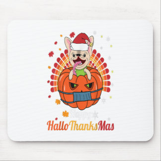 Tapis De Souris Chien de taule français Happy HalloThanksMas migno