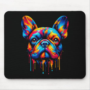 Tapis De Souris Chien de taupe français à puces colorées