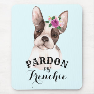 Tapis De Souris Chien de taureau français Mousepad - Bleu