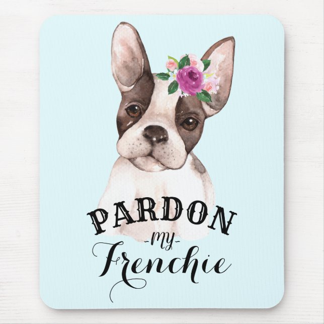 Tapis De Souris Chien de taureau français Mousepad - Bleu (Devant)