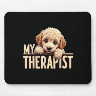 Tapis De Souris Chien Drôle Mon Thérapeute Caniche Chien 