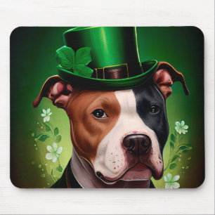 Tapis De Souris Chien du Staffordshire américain à la St. Patrick'