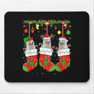 Tapis De Souris Chien Esquimau Américain en chaussettes de Noël Ch