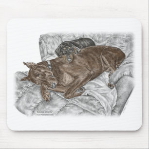 Tapis De Souris Chien et chiot de Doberman