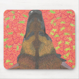 Tapis De Souris Chien et fraise