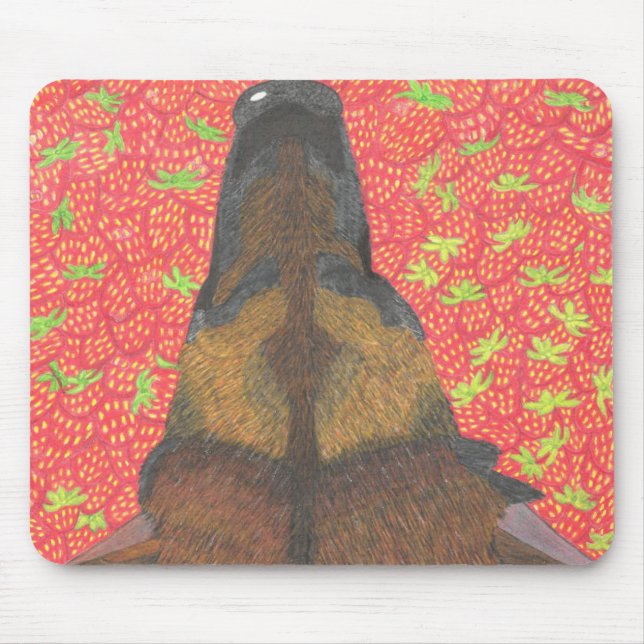 Tapis De Souris Chien et fraise (Devant)