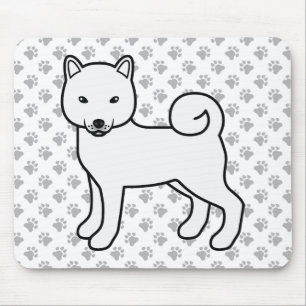 Tapis De Souris Chien et pattes blanc Shiba Inu