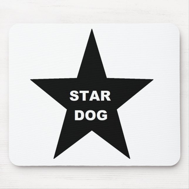 Tapis De Souris Chien étoile Mousepad sur Black Star (Devant)