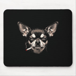 Tapis De Souris Chien fumant une cigarette Chihuahua drôle mème ho