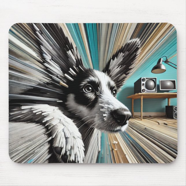 Tapis De Souris Chien Futuriste de Rêve (Devant)