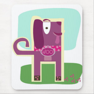 Tapis De Souris Chien Girly de Woof de style vintage