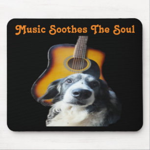 Tapis De Souris Chien guitare Mousepad