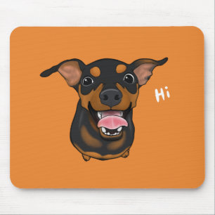 Tapis De Souris Chien heureux Mousepad de Pinscher miniature de