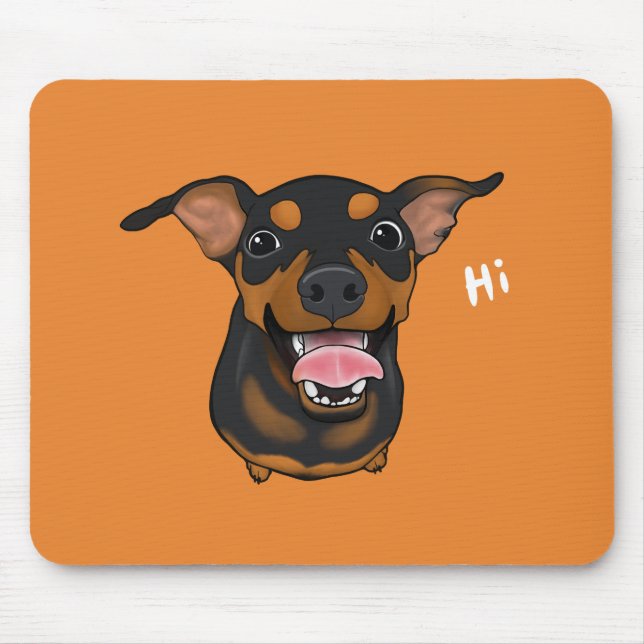 Tapis De Souris Chien heureux Mousepad de Pinscher miniature de (Devant)
