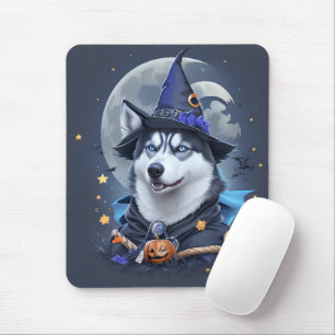 Tapis De Souris Chien Husky Enchanted : Délice d'Halloween magique