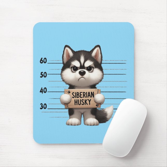 Tapis De Souris Chien Husky Sibérien (Avec souris)