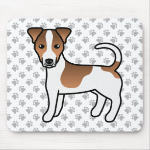 Tapis De Souris Chien Jack Russell Terrier à poil lisse blanc et f