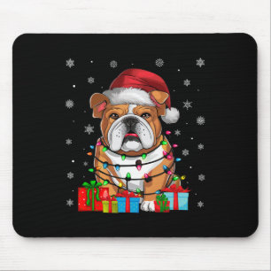 Tapis De Souris Chien Luminaires de Noël moche Noël chapeau anglai